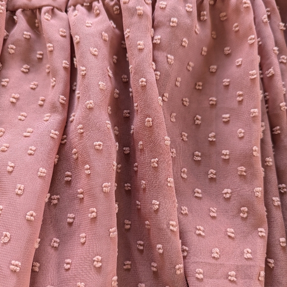 Baltic Born Swiss Dot Midi Maxi Dress Off-Shoulder Ruffle Dusty Mauve sz XXXL - Picture 4 of 10